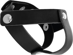 Darkness Leather Penis & Testicles Strap H-Piece Divide Black