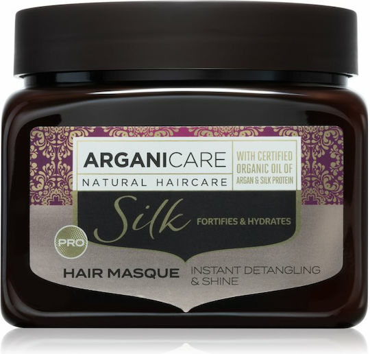 Arganicare Silk Protein Verstärkende Haarmaske Für Hydratation Mit Argan 500ml