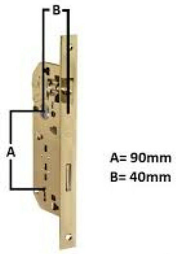 AGB Recessed Lock Mesoportas with Cylinder and Center 40mm Gold