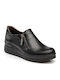 Ανατομικά Γυναικεία Slip-On Δερμάτινα Μαύρα