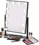 Lighted Tabletop Makeup Mirror 35x45cm Black