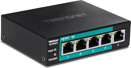 Trendnet TE-FP051 Negestionat L2 PoE+ Switch cu 5 Porturi Ethernet