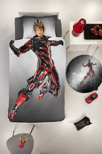 Saint Clair Подредба Детско Единично Одеяло с Калъфка за Възглавница Bionic Сиво 160x230 см