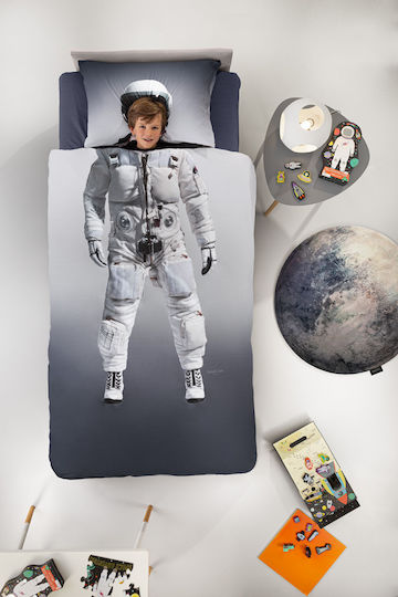 Saint Clair Kids Quilt Set Single with Pillowcase Space Gray 160x230cm