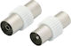 Blow Μετατροπέας Coaxial male σε Coaxial female Λευκό 1τμχ DM-3003