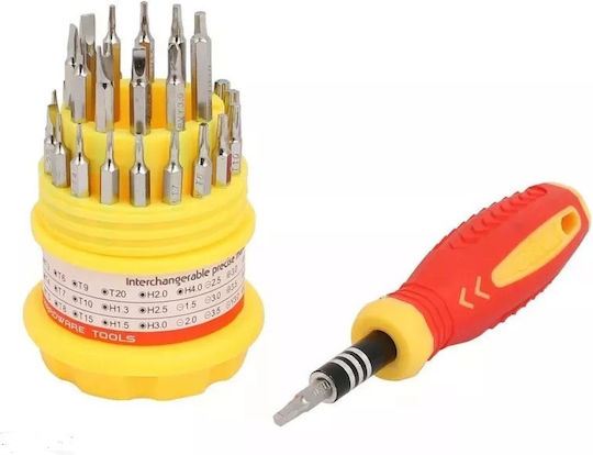 Screwdriver with 31 Magnetic Interchangeable Tips