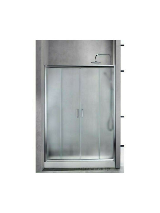 Tema New 4-Panel Sliding Entry Door Διαχωριστικό Ντουζιέρας με Συρόμενη Πόρτα 160x180cm Fabric