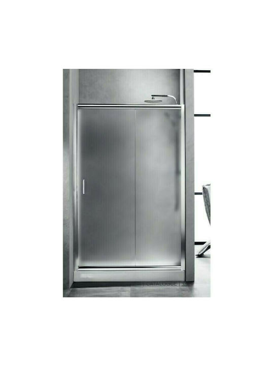 Tema New 2-Panel Sliding Entry Door Διαχωριστικό Ντουζιέρας με Συρόμενη Πόρτα 130x180cm Fabric