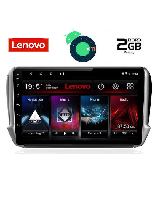 Lenovo LVB 4508 GPS Ηχοσύστημα Αυτοκινήτου για Peugeot 208 2012-2021 (Bluetooth/USB/WiFi/GPS) με Οθόνη Αφής 10"