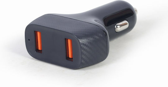 Lamtech Car Charger 36W with Ports: 2xUSB Black Color