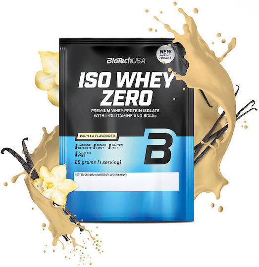 Biotech USA Iso Whey Zero Lactose Reduced Protein Whey Gluten Free with Flavor Vanilla 25gr