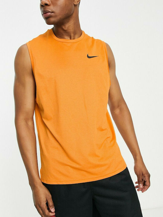Nike Hyperdry Ανδρική Μπλούζα Dri-Fit Αμάνικη Πορτοκαλί