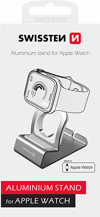 Swissten Aluminum Stand Stand Silber (Apple Watch)