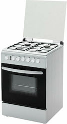 MultiHome LF60GGF-40F Κουζίνα Υγραερίου 66lt με Εστίες Υγραερίου Π59.5εκ. Λευκή