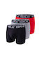 Ανδρικά Μποξεράκια Black / Grey Melange / Red 3Pack