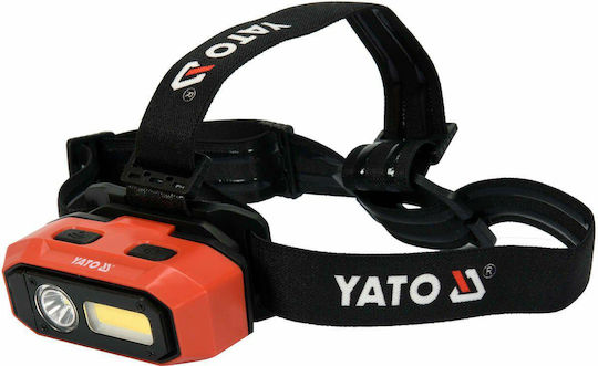 Yato Wiederaufladbar Stirnlampe LED IP54 Doppelte Funktion mit maximaler Helligkeit 800lm Orange