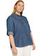 Women's Denim Long Sleeve Shirt Blue