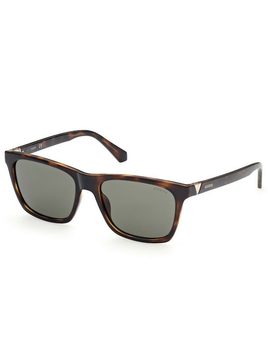 Guess Sunglasses with Brown Tartaruga Plastic Frame and Green Lens GU00044 52N