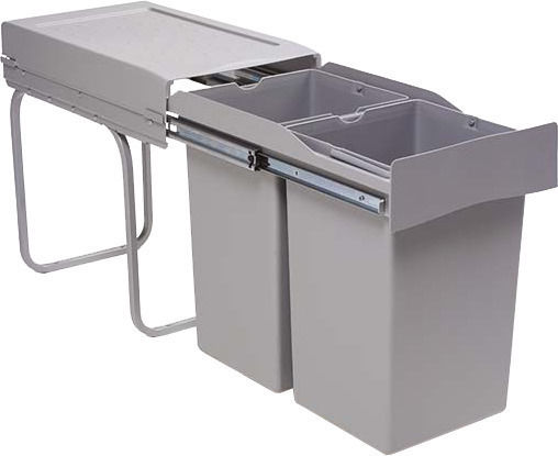 Gollinucci Coș de Reciclare Plastic pentru Dulap Gri 28lt 1buc