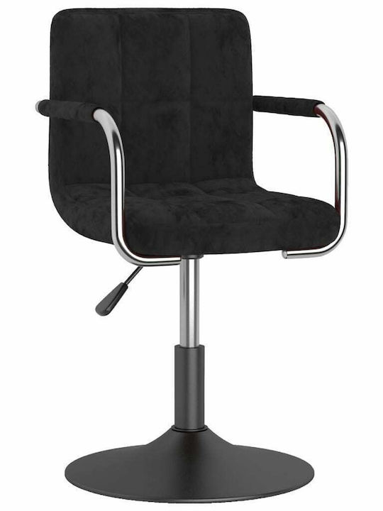 Swivel Visitor Chair with Arms Μαύρη 48x47x85.5cm