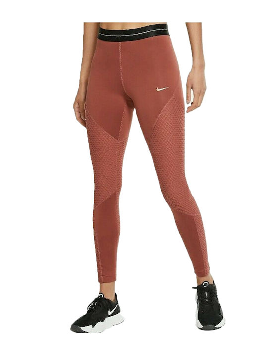 Dri-Fit Pro Icon Clash Training Γυναικείο Cropped Κολάν με Fleece Επένδυση Ροζ