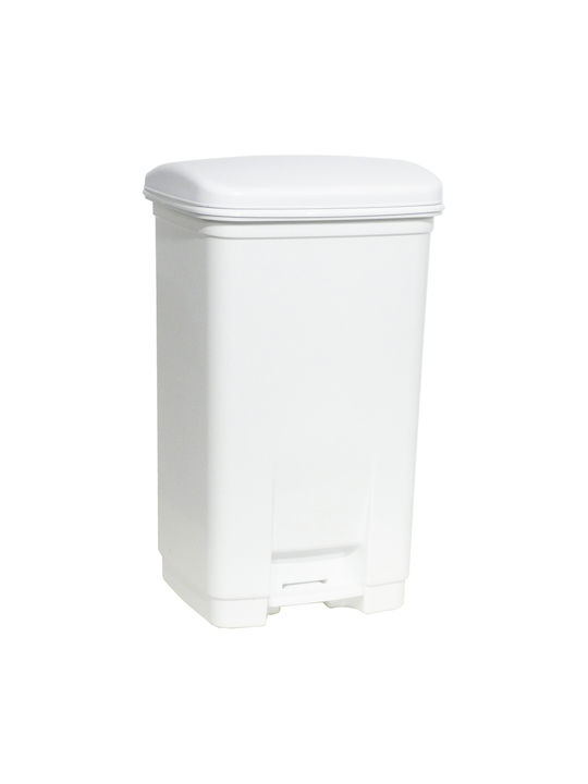 Viomes Waste Bin Waste Plastic with Pedal White 40lt 1pcs