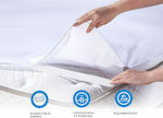 Dimcol Super-Double Waterproof Terry Mattress Cover with Elastic Straps White 160x200cm