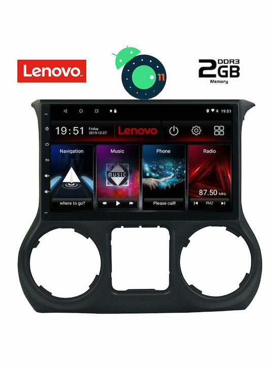 Lenovo Ηχοσύστημα Αυτοκινήτου για Jeep Wrangler 2007-2017 (Bluetooth/USB/WiFi/GPS) με Οθόνη Αφής 10.1"