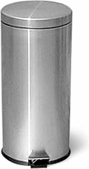 Delta Cleaning Waste Bin 430 Recycling from Inox Steel with Pedal Silver 30lt DC-KA30G