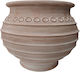 Handmade clay jar with handmade hoop 37 cm height x 37 cm diameter