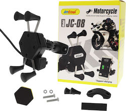 Andowl JC-08 Suport Telefon Mobil Moto Cu Braț Reglabil Pentru Volan și Încărcător