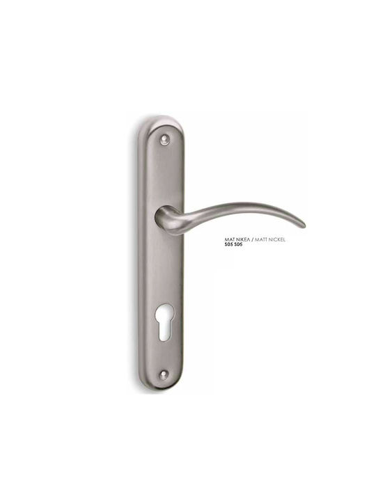 Conset Lever Middle Door with Plate C795 C795HRLS05S05 Pair (Center Distance 90mm) Nickel