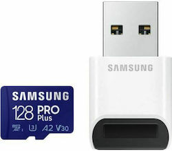 Samsung Pro Plus (2021) microSDXC 128GB Clasa 10 U3 V30 A2 UHS-I cu cititor USB