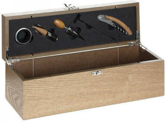 Sommelier Box Σετ Αξεσουάρ Κρασιού Σε Κουτί Αποθήκευσης 5τμχ AT160754