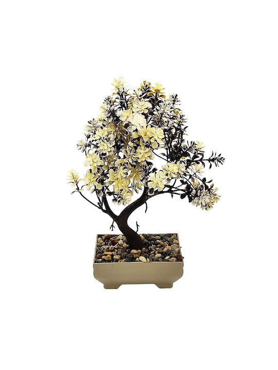 Sidirela Künstliche Pflanze im Topf Bonsai Beige 25cm 1Stück