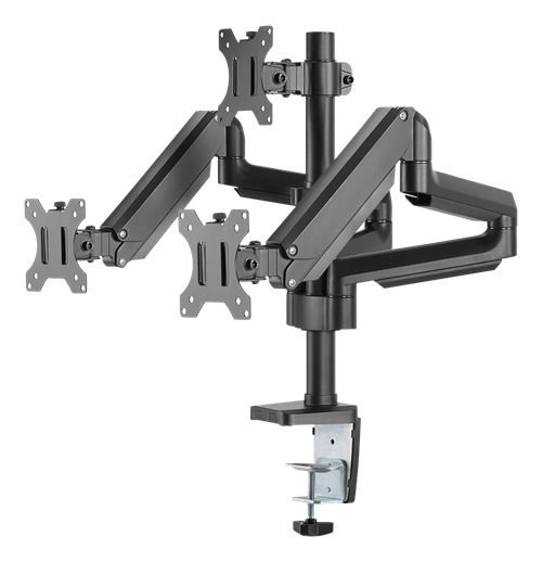 Deltaco Computer Monitor Ständer für 3 Bildschirme bis 27" mit Arm Schwarz (ARM-0352)