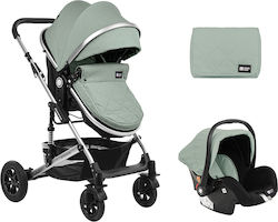 Kikka Boo Amaia 3 in 1 Adjustable 3 in 1 Baby Stroller Suitable for Newborn Mint 9.1kg