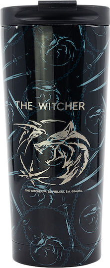 Stor Witcher Glass Thermos Stainless Steel 425ml Black with Mouthpiece