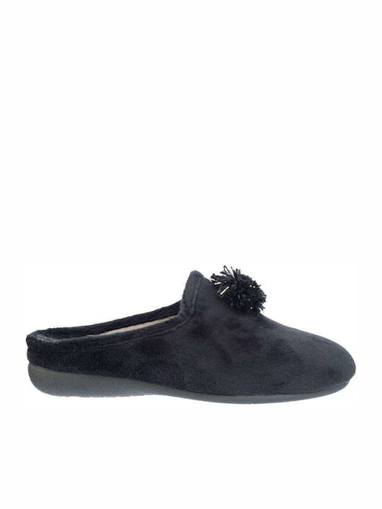 Adam's Shoes Winter Damen Hausschuhe Total Black