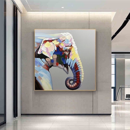 Lalos Elephant Painting Wooden 80x80cm