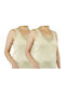 Women's Sleeveless Cotton T-Shirt Beige 2Pack