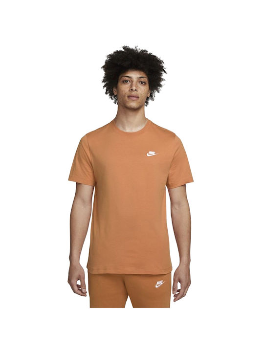 Nike Sportswear Club Ανδρικό T-shirt Πορτοκαλί ...