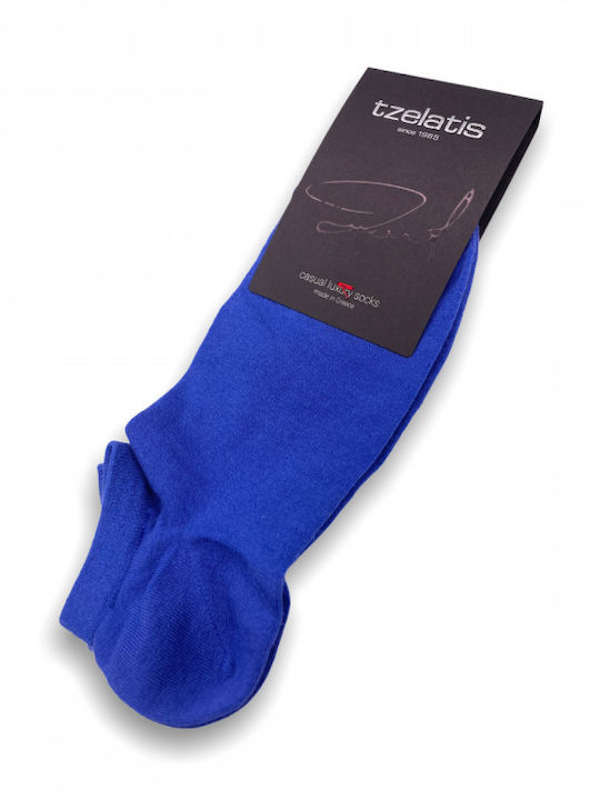 Tzelatis Unisex Μονόχρωμες Κάλτσες Μπλε