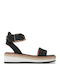 Women's Ankle Strap Platforms Black