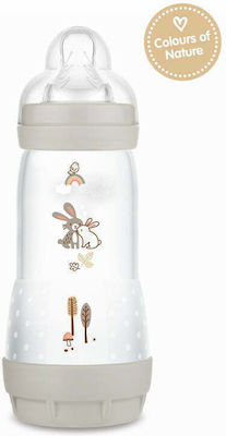 Mam Plastic Bottle Easy Start Anti-Colic Forest Anti-Colic with Silicone Nipple for 4+ months Grey Bunnies 320ml 1pcs