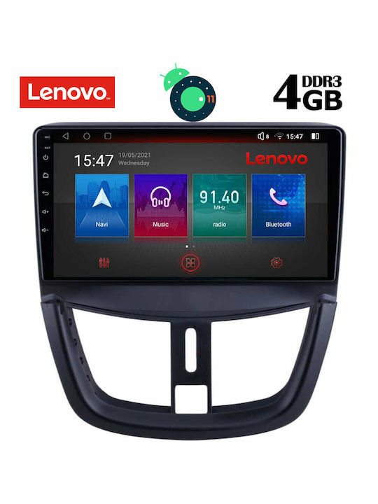 Lenovo Sistem Audio Auto pentru Peugeot 207 2007+ (Bluetooth/USB/AUX/WiFi/GPS/Partitură) cu Ecran Tactil 9" DIQ_SSX_9507