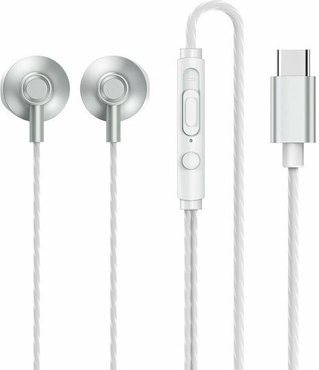 Remax RM-711i In-Ear Freisprecheinrichtung Kopfhörer mit Stecker USB-C Silber