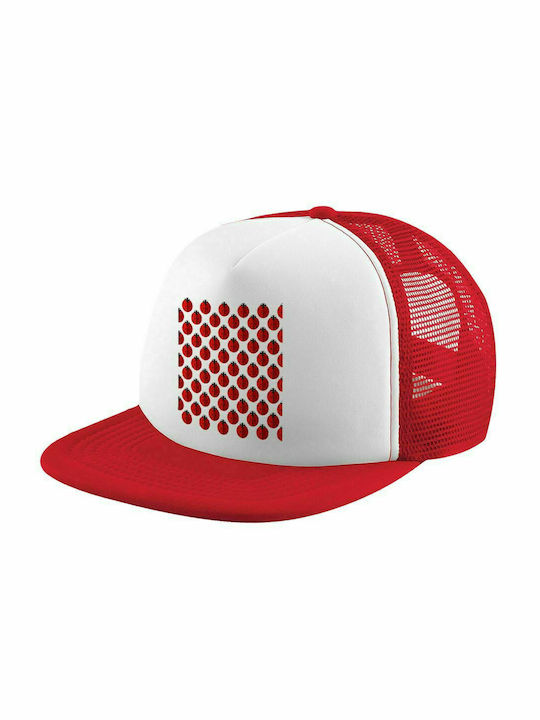 Easter Bunny, Adult Soft Trucker Hat with Red/White Mesh (POLYESTER, ADULT, UNISEX, ONE SIZE)