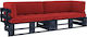 Zweisitziges Sofa Außenbereich aus Paletten mit Kissen 110x65x55cm