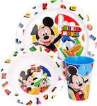 Stor Feeding Set Mickey Cool Summer made of Plastic Multicolour 3pcs 50149